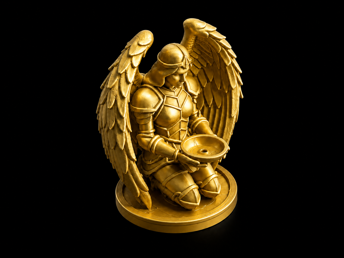 Armored Angel Incense Holder – Kneeling Wings