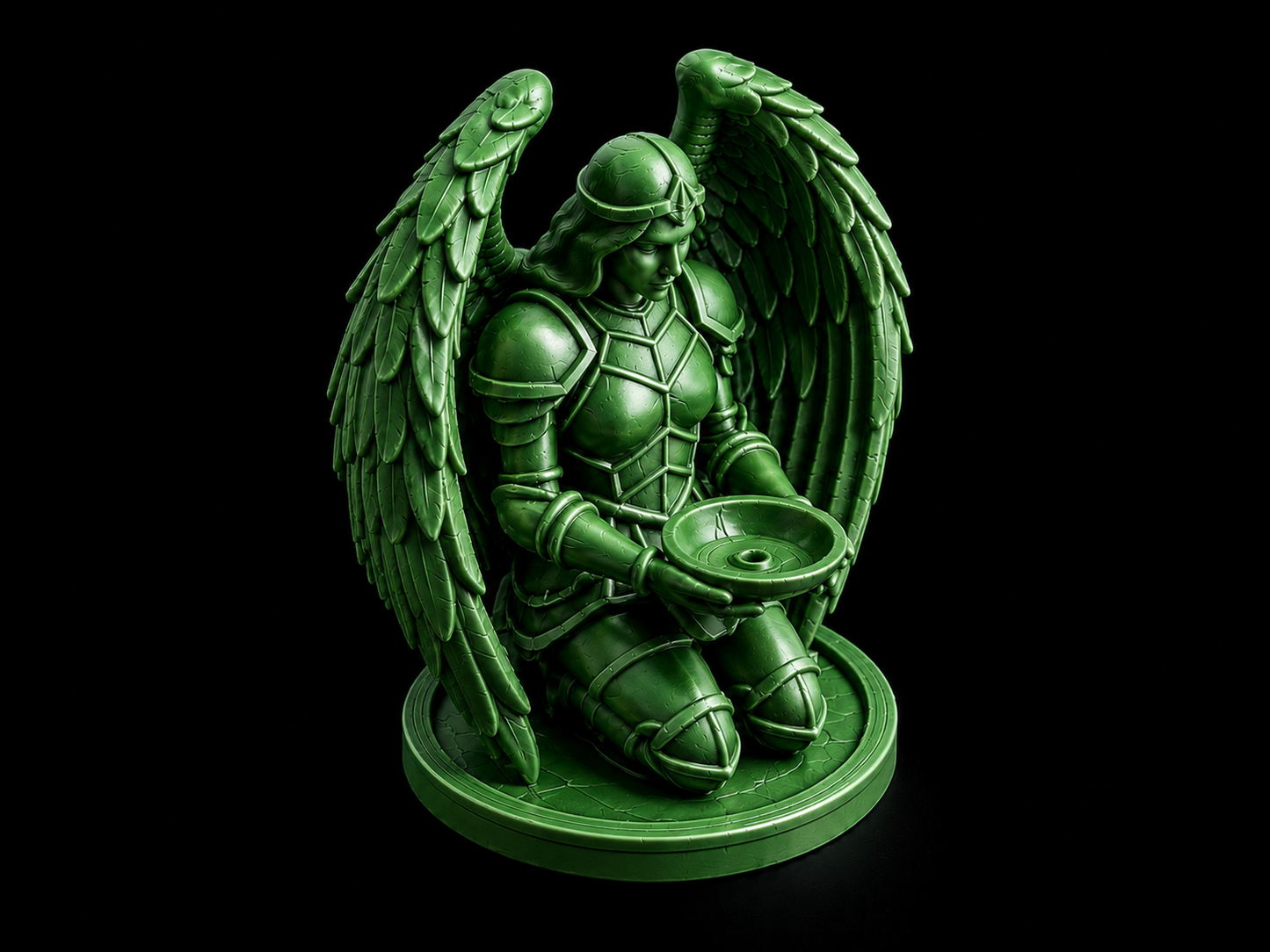 Armored Angel Incense Holder – Kneeling Wings