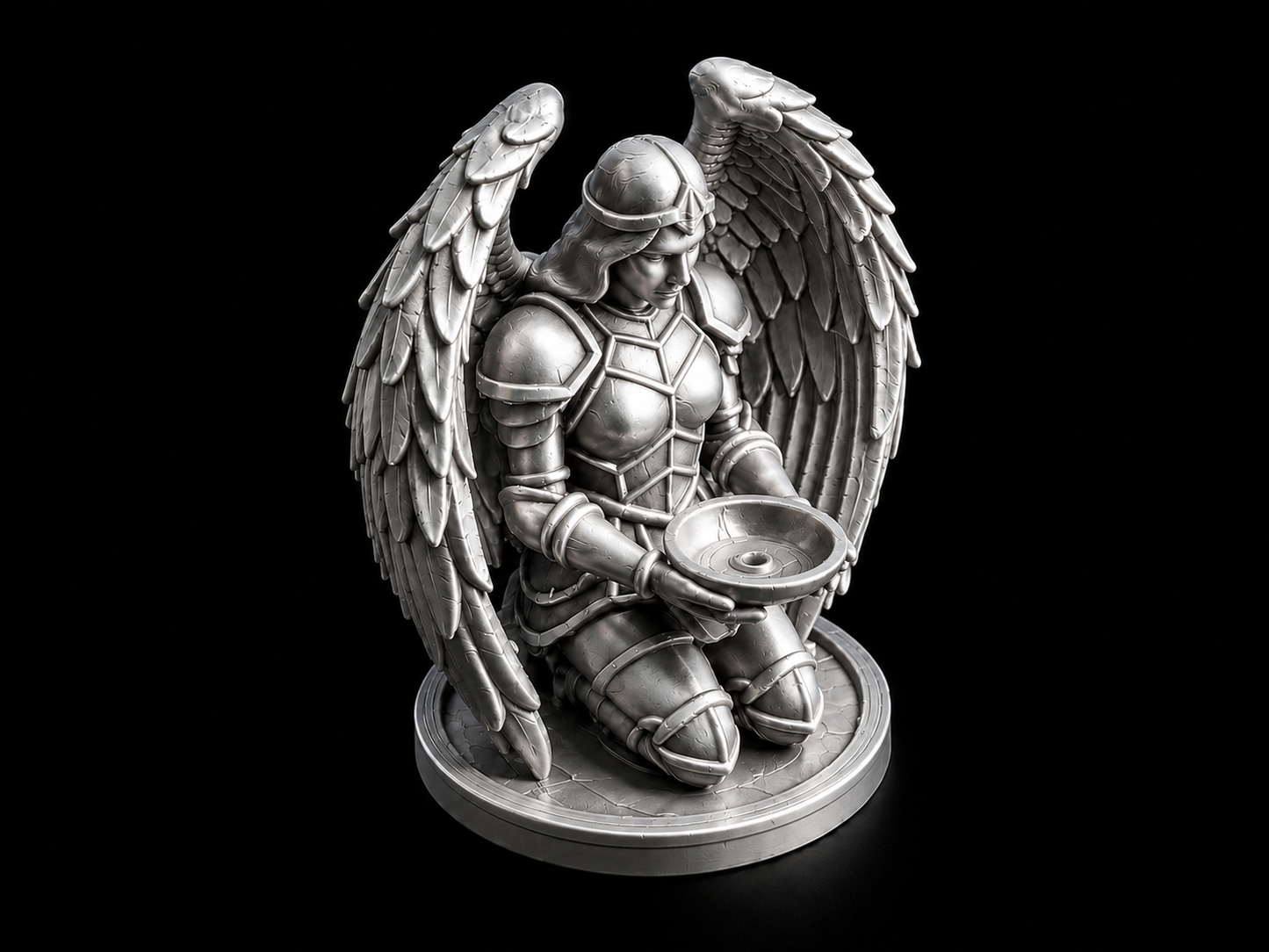 Armored Angel Incense Holder – Kneeling Wings