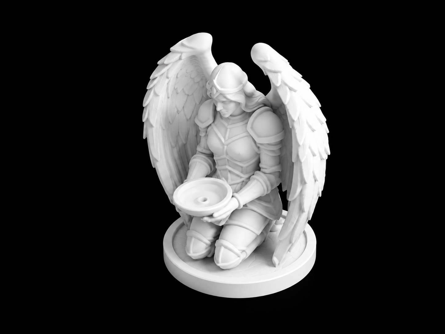 Armored Angel Incense Holder – Kneeling Wings
