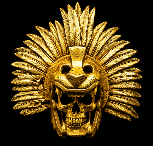 Aztec Jaguar Paw Warrior Helmet Wall Display