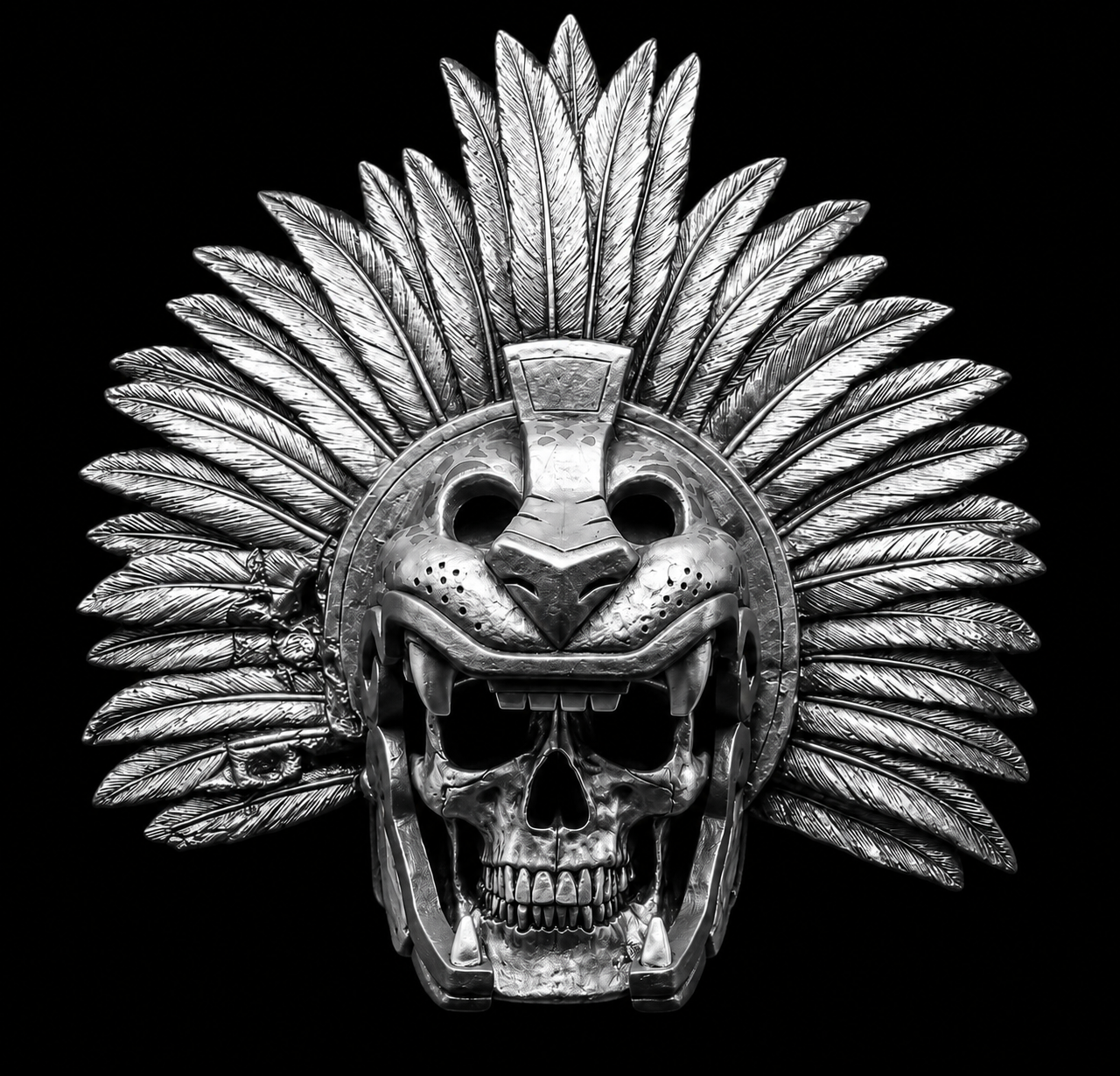 Aztec Jaguar Paw Warrior Helmet Wall Display