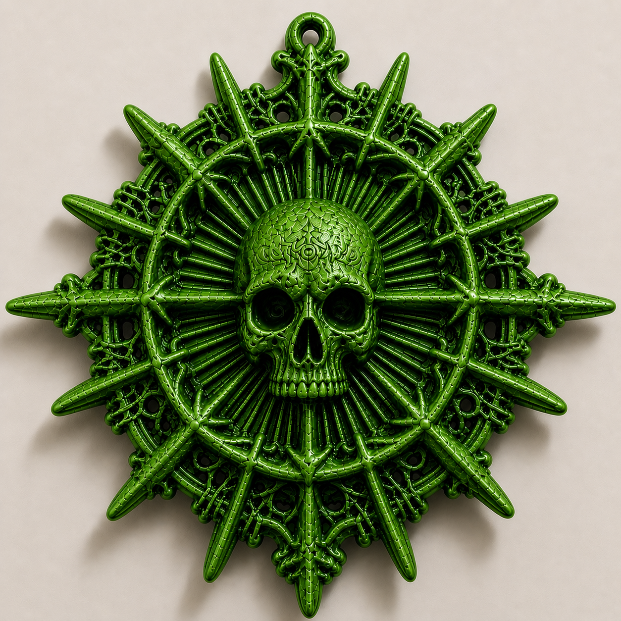 Gothic Skull Sunburst Wall Art – Black Medallion Hanging Decor
