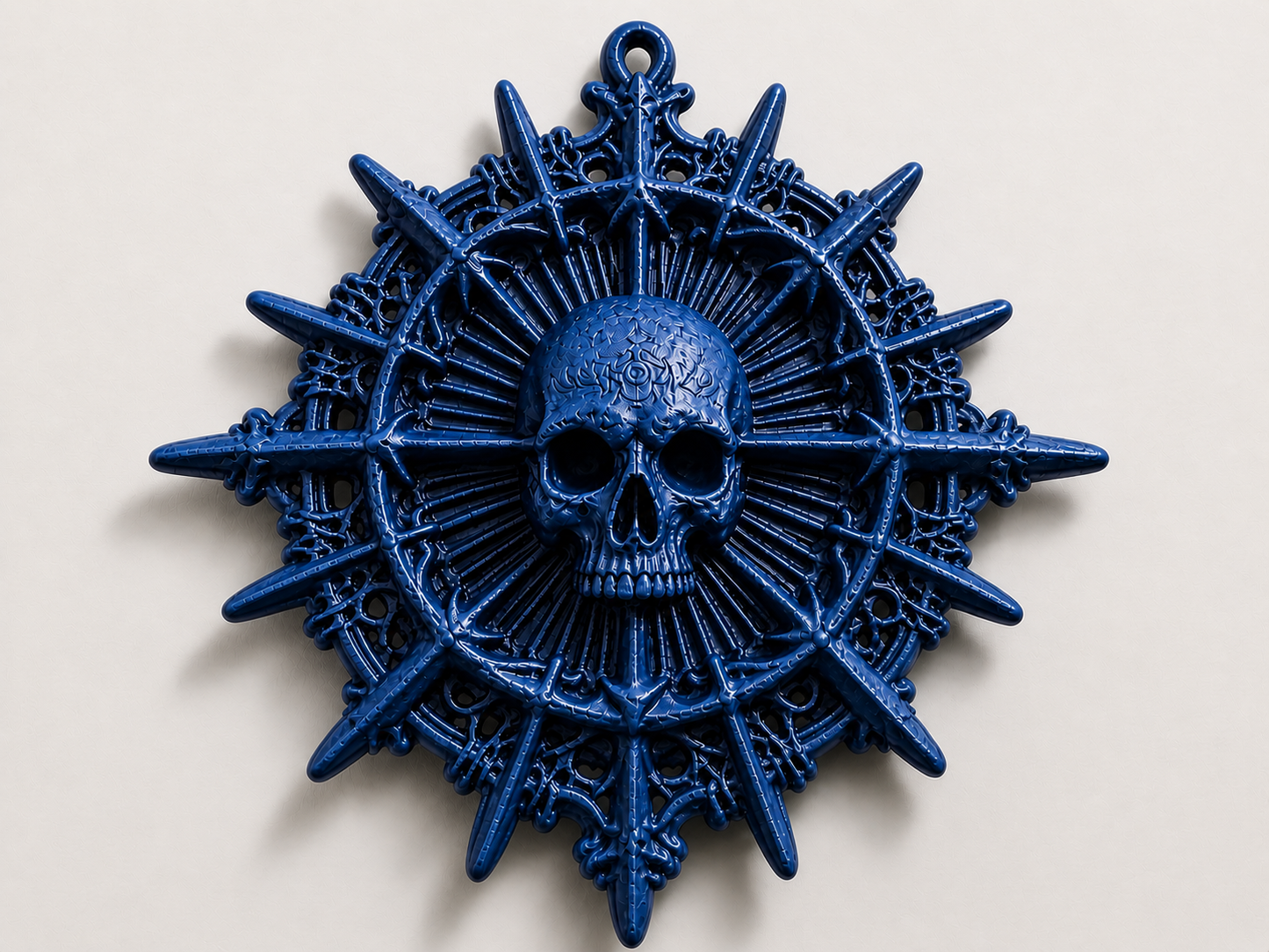 Gothic Skull Sunburst Wall Art – Black Medallion Hanging Decor