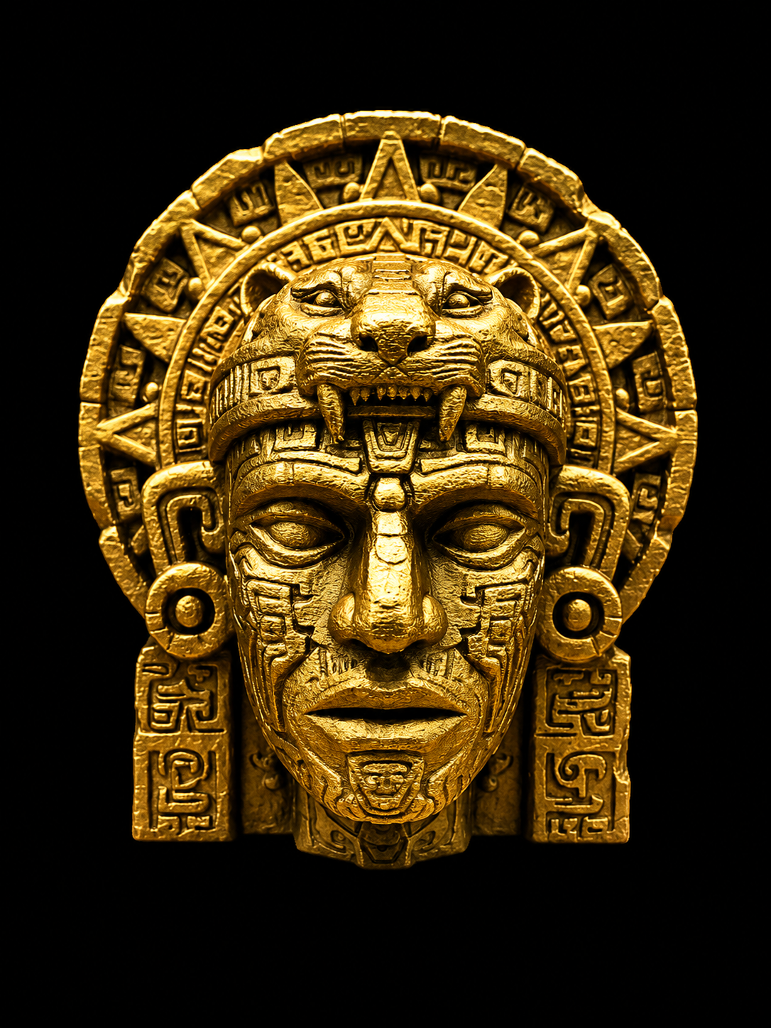Aztec Jaguar Warrior Sculpture