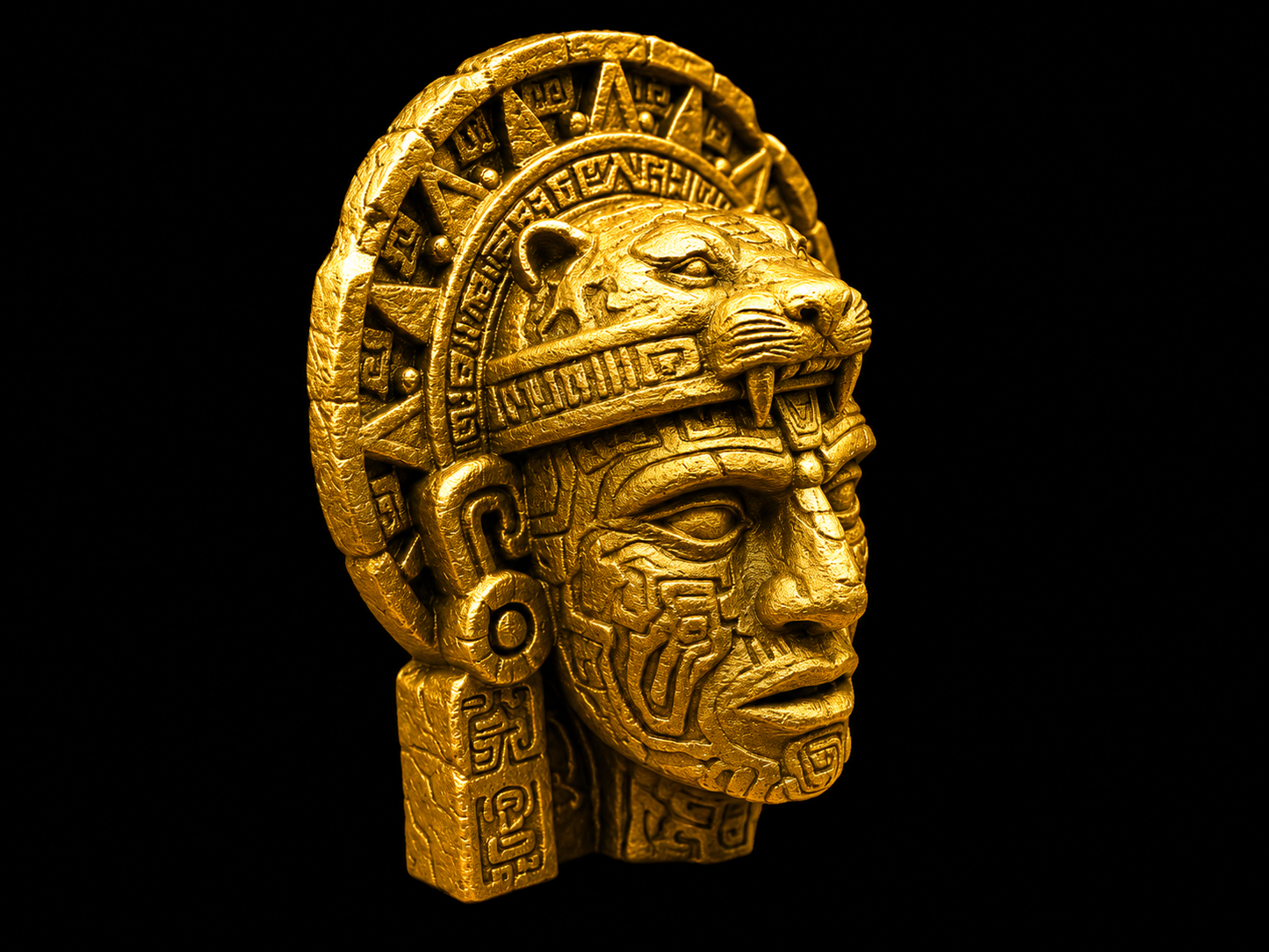 Aztec Jaguar Warrior Sculpture