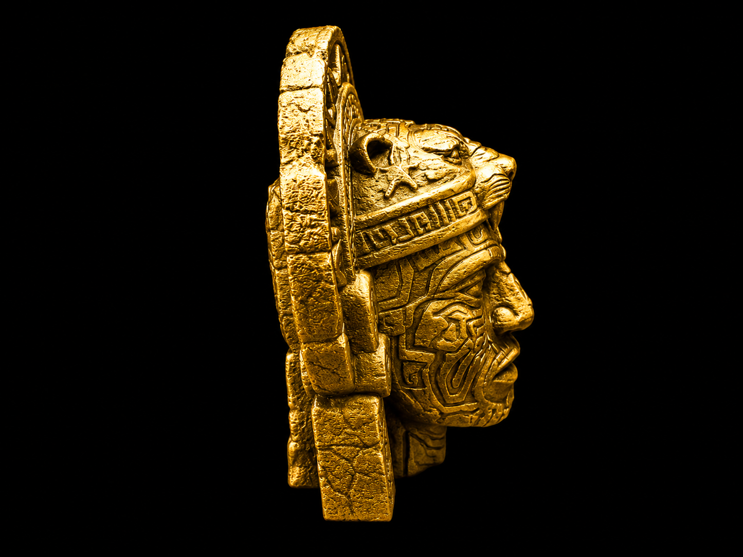 Aztec Jaguar Warrior Sculpture