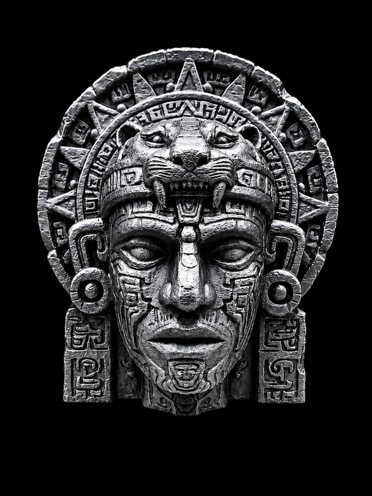 Aztec Jaguar Warrior Sculpture