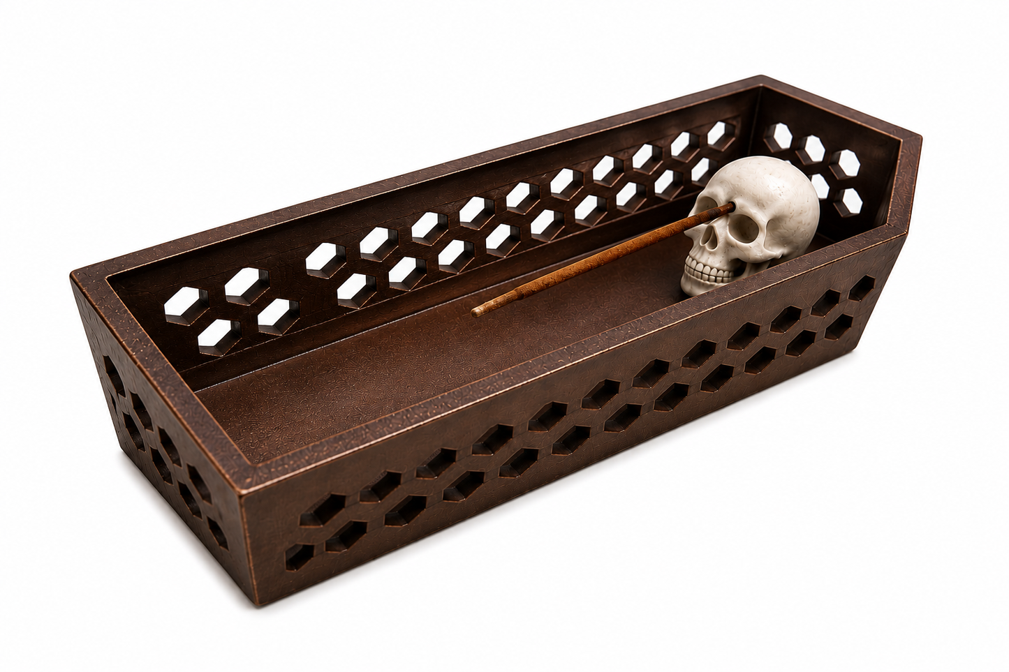 Skull Coffin Incense Holder