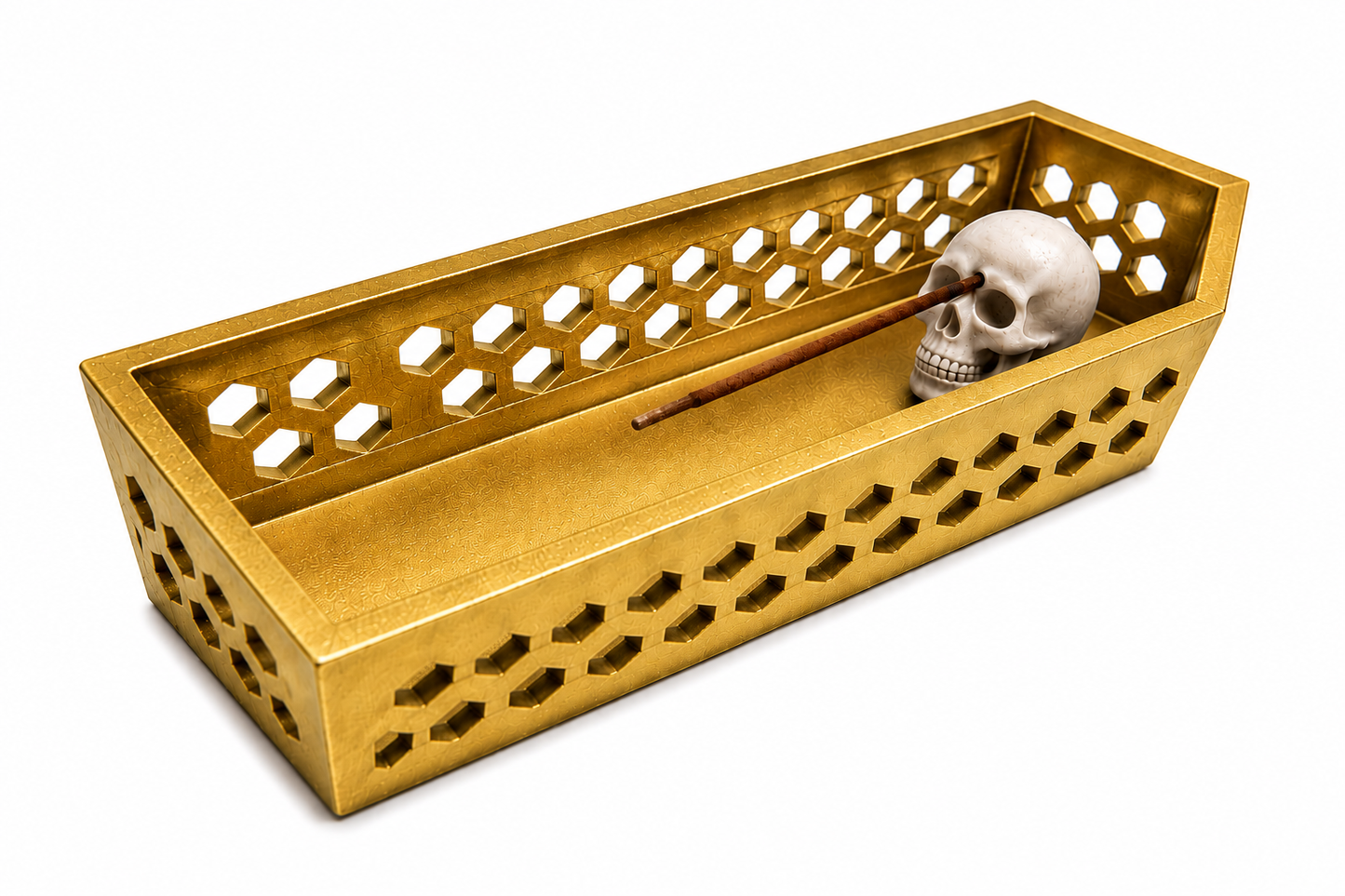 Skull Coffin Incense Holder