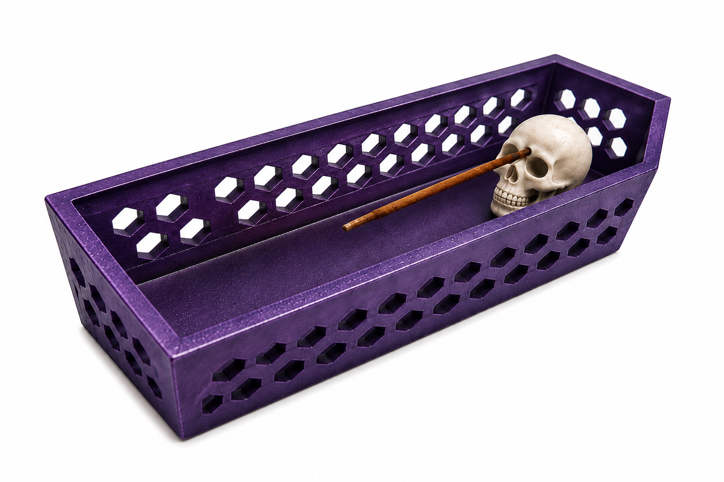 Skull Coffin Incense Holder
