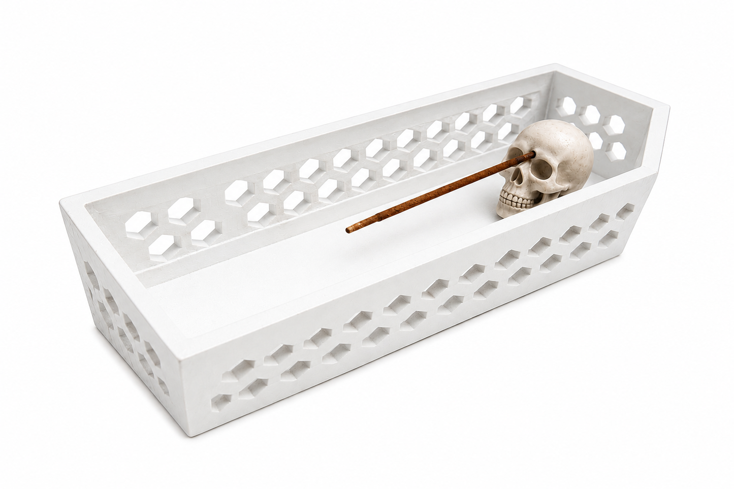 Skull Coffin Incense Holder