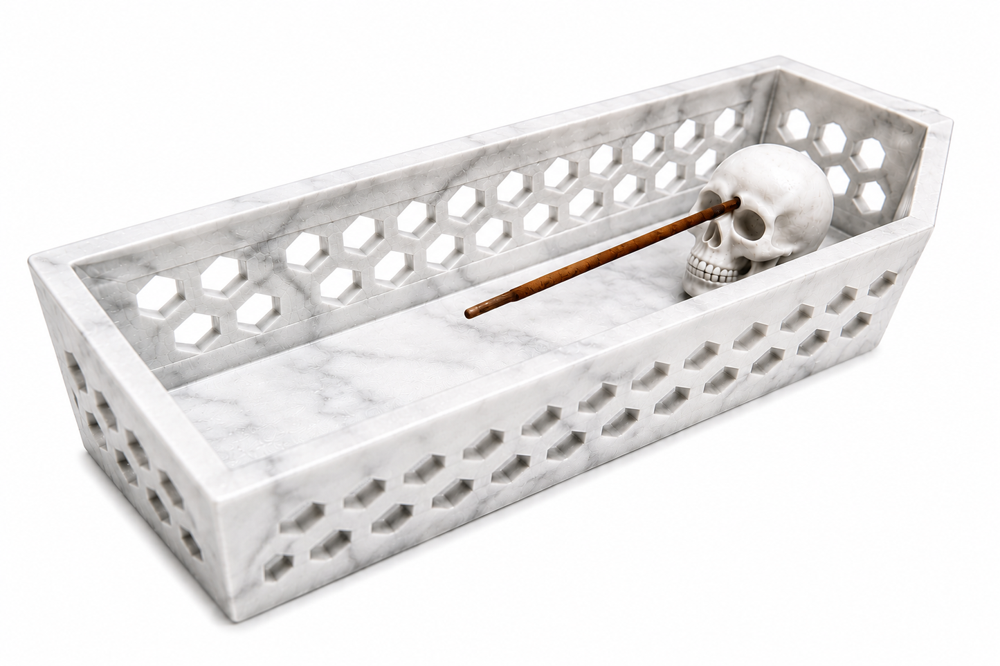Skull Coffin Incense Holder